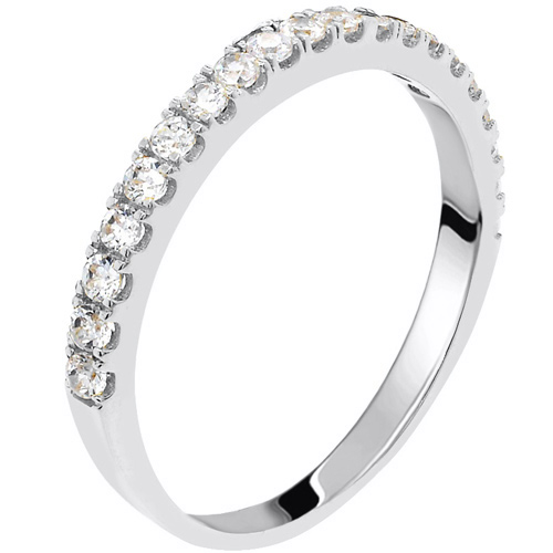 Μισόβερο λευκόχρυσο δαχτυλίδι Κ14 με ζιργκόν Μισόβερο λευκόχρυσο δαχτυλίδι Κ14 με ζιργκόν